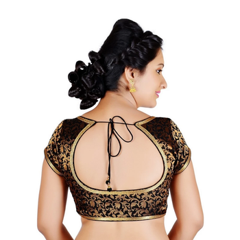 Black Brocade Fabric Blouse Materials 2