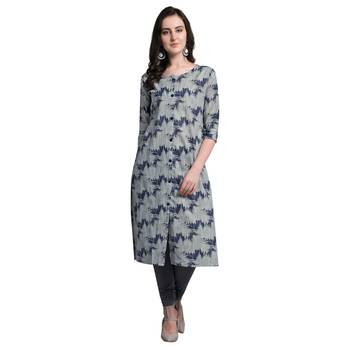 Blue woven cotton kurtas-and-kurtis 1