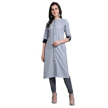 Blue woven rayon kurtas-and-kurtis 1