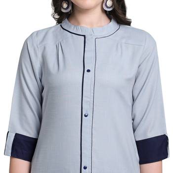 Blue woven rayon kurtas-and-kurtis 3