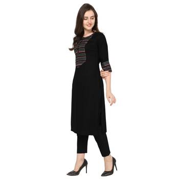 Black woven rayon kurtas-and-kurtis 2