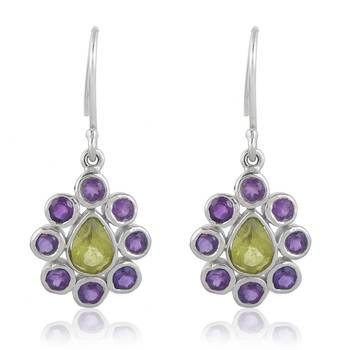 Multicolor peridot  925-sterling-silver-earrings 1
