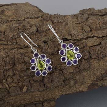 Multicolor peridot  925-sterling-silver-earrings 2