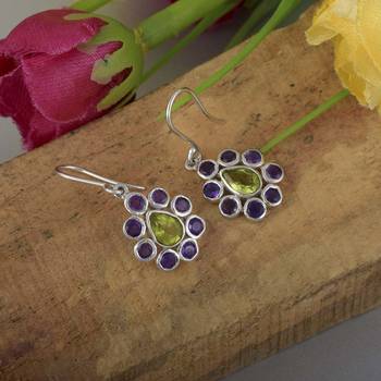 Multicolor peridot  925-sterling-silver-earrings 3