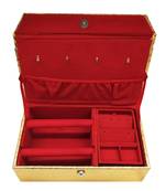 Golden Leather Big Locker Jewellery Storage Box For Women Wooden Jewellery Box