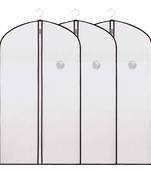 Shree Shyam Product Set of 3 Pcs Cream Dust & Moisture Proof Folding Garment Coat Suit Bag Cover (60 X 100cm)