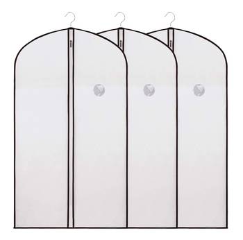 Shree Shyam Product Set of 3 Pcs Cream Dust & Moisture Proof Folding Garment Coat Suit Bag Cover (60 X 140cm) 1