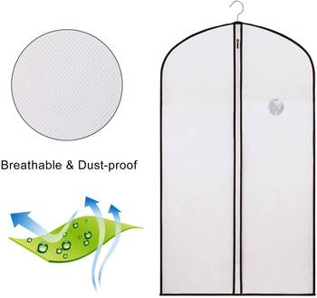 Shree Shyam Product Set of 3 Pcs Cream Dust & Moisture Proof Folding Garment Coat Suit Bag Cover (60 X 140cm) 3