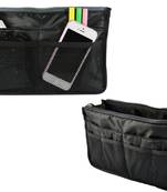 Black Set of 1 Pc Black Nylon Bag Organizer, Polyester Bag Organizer, Handbag Organizer