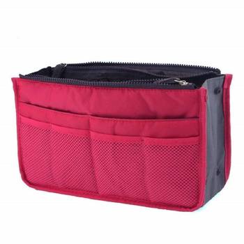 Shree Shyam Product Set of 1 Pc Dark Pink Nylon Bag Organizer, Polyester Bag Organizer, Handbag Organizer 1