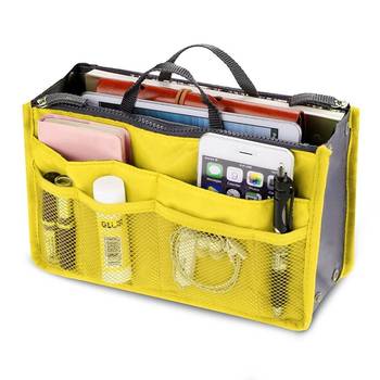 Shree Shyam Product Set of 1 Pc Yellow Nylon Bag Organizer, Polyester Bag Organizer, Handbag Organizer 1