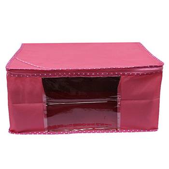 Pink Non Woven Box Saree Cover, 6 Pcs Set 3