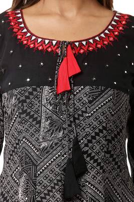 18 FOREVER V R FOR U Women's Rayon Flaired Dress Black Anarkali Suits Kurta Kurtis 5