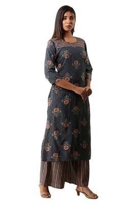 18 FOREVER V R FOR U Women's Rayon Straight Kurta Plazzo Set 2