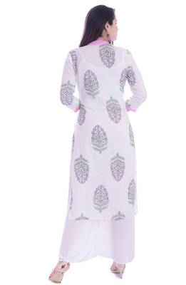 White printed rayon ethnic-kurtis 4
