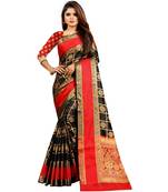 Black Art Silk Banarasi Woven Saree