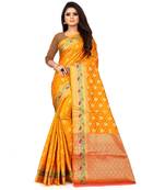 Gold Art Silk Banarasi Woven Saree