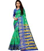 Green Cotton Silk Banarasi Woven Saree