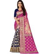 Pink Art Silk Banarasi Woven Saree