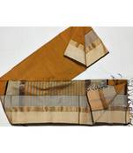 yellow woven cotton silk saree with blouse