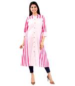 18 FOREVER V R FOR U Women Printed Cotton Blend Straight Kurta