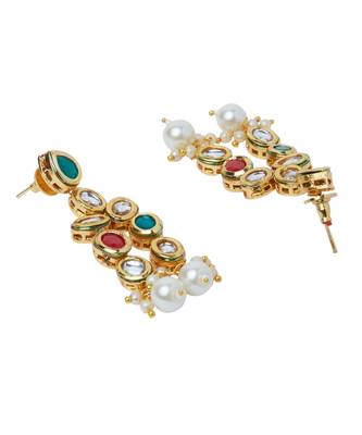 White Bead And Kundan  Necklace Sets 4
