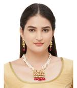 Red Polki Necklace Sets