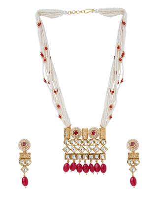 Red Polki Necklace Sets 2