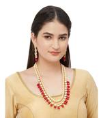 Kundan Necklace With Cream Moti Long Necklace Set