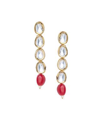 Kundan Necklace With Cream Moti Long Necklace Set 3