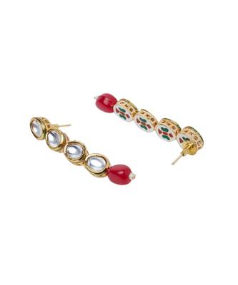 Kundan Necklace With Cream Moti Long Necklace Set 4