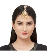 Gold Kundan Maang Tikka