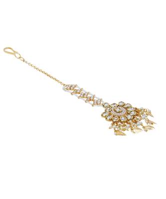Gold Kundan Maang Tikka 3