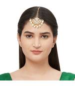 White Kundan Maang Tikka