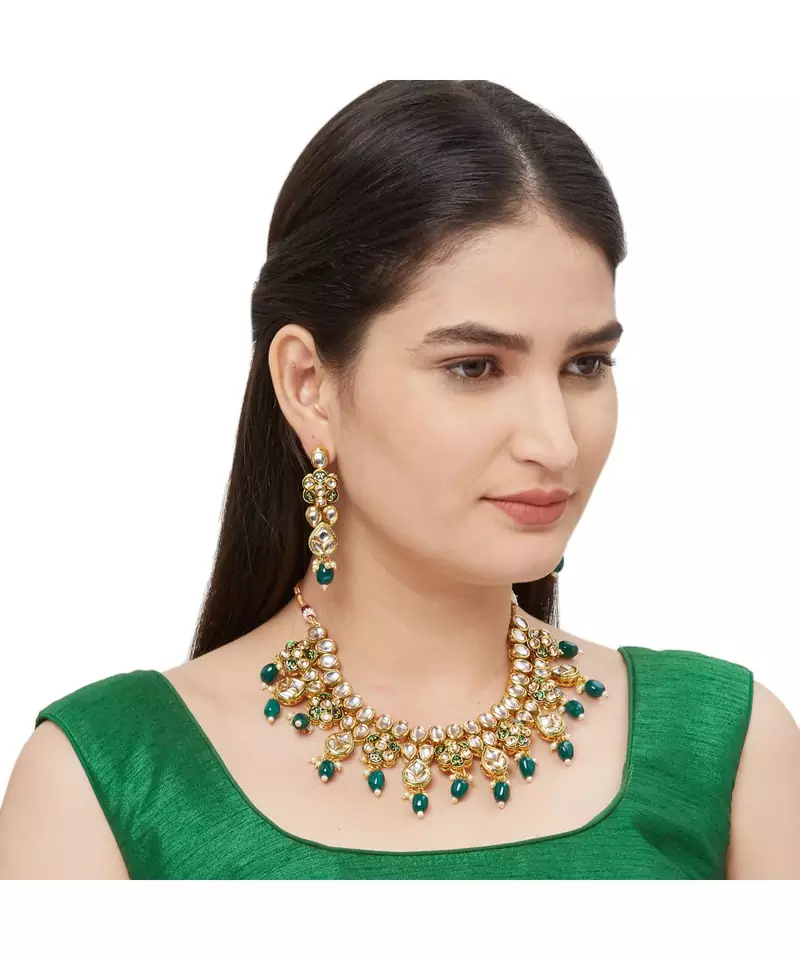 Green Kundan Necklace Sets