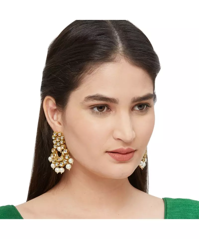 Gold Kundan Earrings