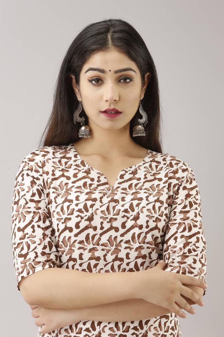 18 FOREVER V R FOR U Women's Cotton Regular Printed Kurta