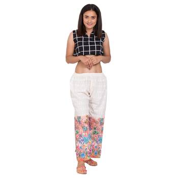 Maroon embroidered cotton harem pants 1