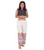 Maroon embroidered cotton harem pants
