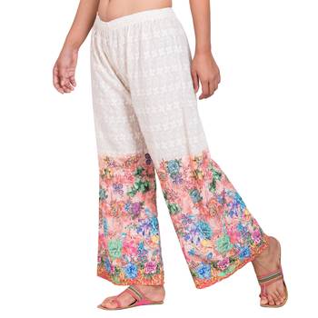Maroon embroidered cotton harem pants 4