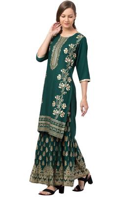 Green MRC Women Printed Kurti With Graara 4