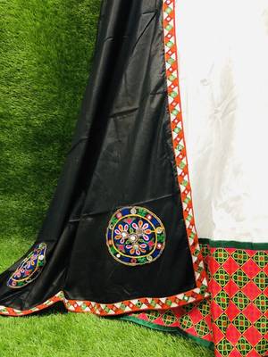 White embroidered cotton semi stitched lehenga 3