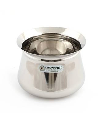 Coconut Stainless Steel Temple Handi/Cookware -Set of 2 - Capacity 2000 ML & 3000 ML Each Handi 1
