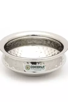KCL Coconut Stainless Steel Hammered Golconda Kadai Set of 4-200ml, 300ml, 400ml and 500ml