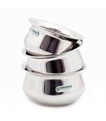 Coconut Stainless Steel Festival Handi Big/Medium/Small - Set of 3 Quantity- 250ML, 500ML & 750ML