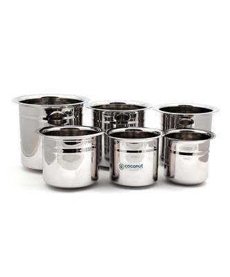 Coconut Stainless Steel Mini Kolga/Deep Tope - 200ml, 300ml, 500ml, 750ml, 1000ml, 1500ml 1