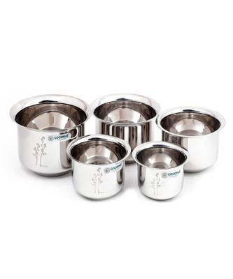 Coconut Stainless Steel Mini Kolga/Deep Tope - 200ml, 300ml, 500ml, 750ml, 1000ml,  - Milk Container/Oil cotainer 1