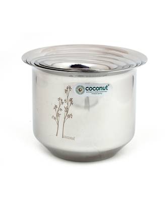 Coconut Stainless Steel Mini Kolga/Deep Tope - 200ml, 300ml, 500ml, 750ml, 1000ml,  - Milk Container/Oil cotainer 2