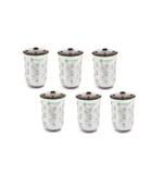 Coconut Stainless Steel Kafe Glasses - Set of 6 (300 ML Each Glass)