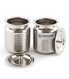 Coconut Stainless Steel Shower Ghee Pot - 2 Pc (1000 ML)